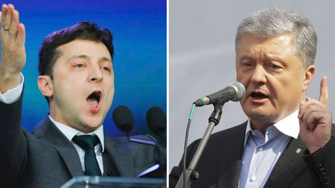 Ukrajinské volby jsou do finále. Volodymyr Zelenskyj a Petr Porošenko se v neděli utkají o post hlavy státu.