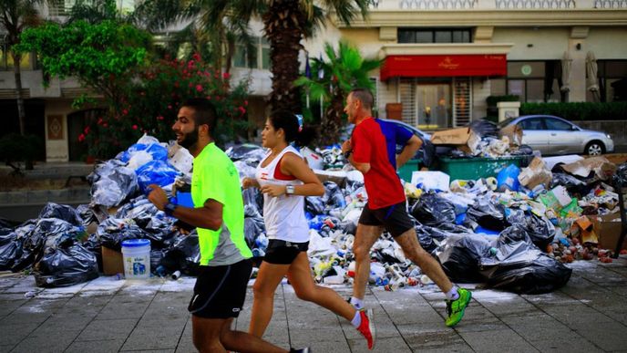 ulice Bejrútu a odpad