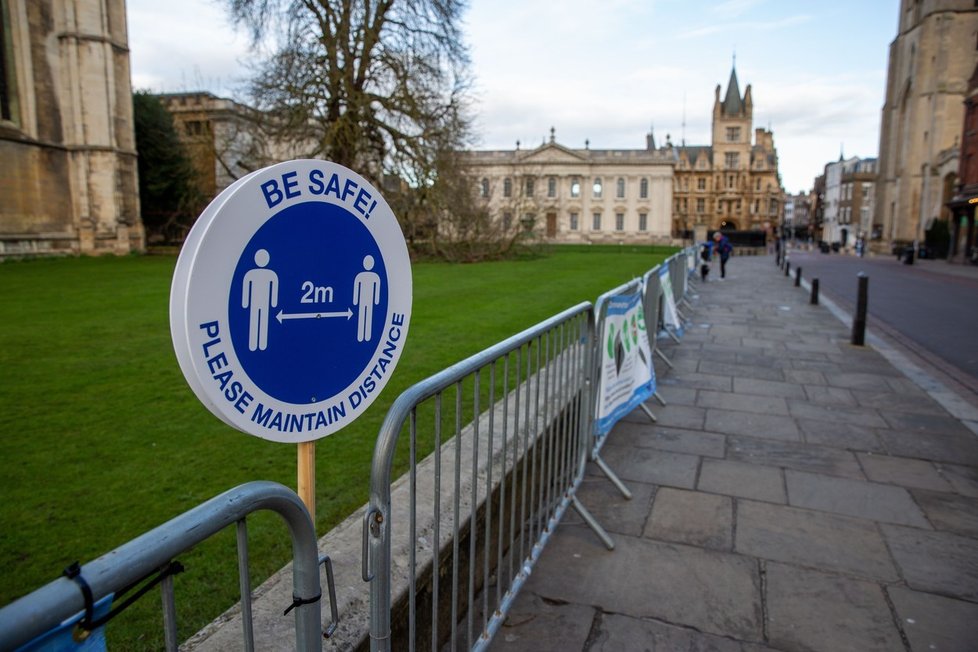 Lockdown na Univerzitě v Cambridge