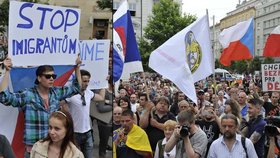 Napjatá atmosféra v Brně: Sešli se podporovatelé i odpůrci imigrantů