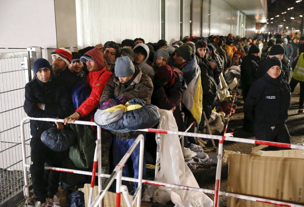Migranti v Berlíně (prosinec 2015)