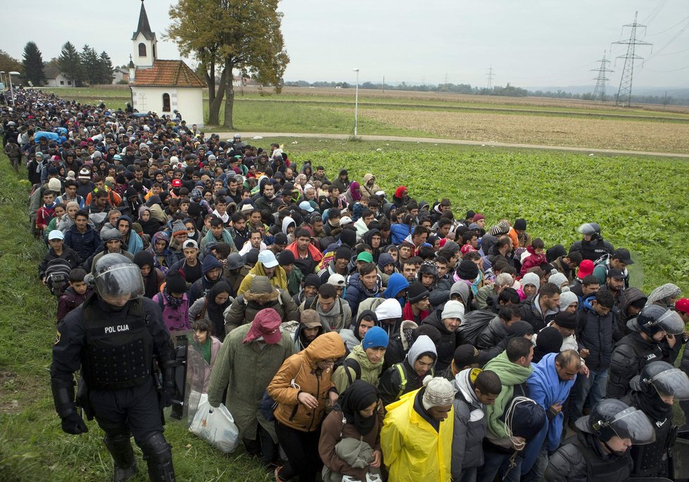 Uprchlíci na chorvatsko-slovinské hranici