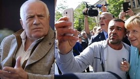 Václav Klaus opět kritizoval Angelu Merkelovou kvůli uprchlíkům