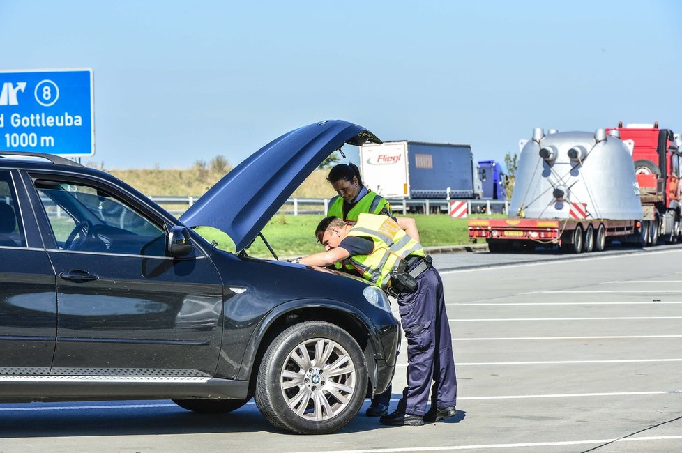 Namátková policejní kontrola krátce za hranicemi s Německem