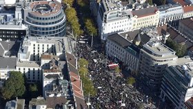 Demonstrace na podporu uprchlíků ve Vídni