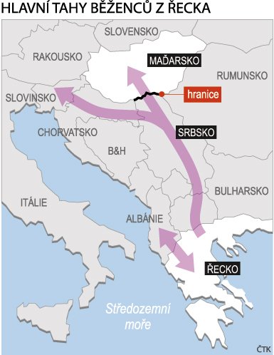 Kudy mohou zamířit uprchlíci z Řecka do Česka: Nejen přes Maďarsko