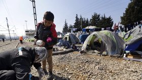 Uprchlický tábor Idomeni na řecko-makedonské hranici.