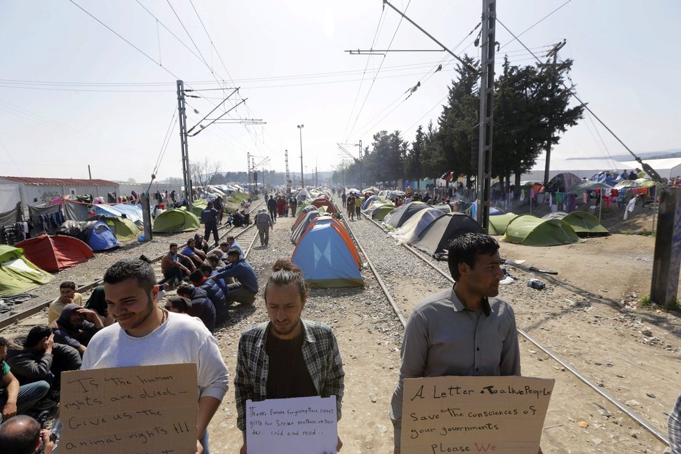 Uprchlický tábor Idomeni na řecko-makedonské hranici.