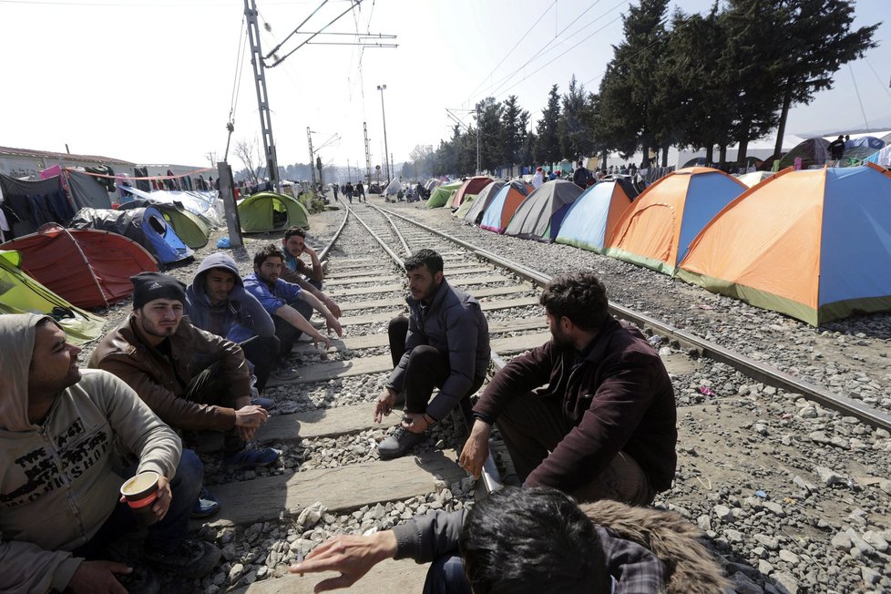 Uprchlický tábor Idomeni na řecko-makedonské hranici.