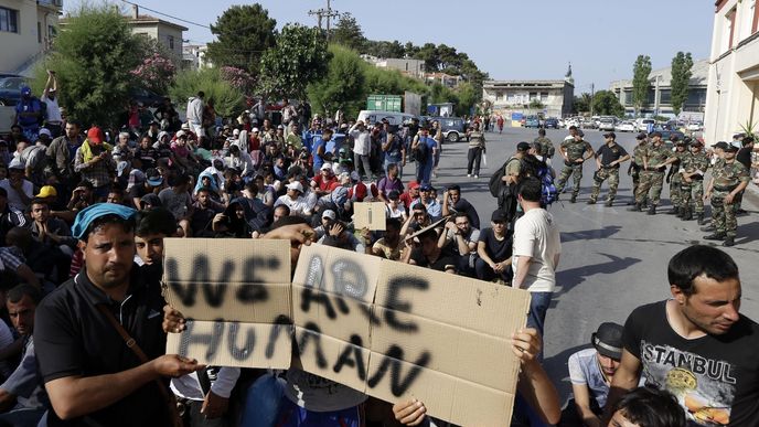 Uprchlíci na řeckém ostrově Lesbos