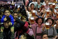 Uprchlíci vlevo, pivaři vpravo. Mnichov oddělí běžence od hostů Oktoberfestu