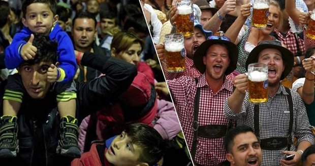 Uprchlíci vlevo, pivaři vpravo. Mnichov oddělí běžence od hostů Oktoberfestu