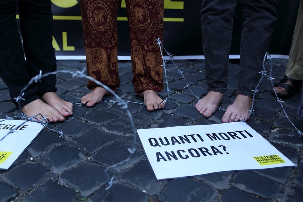 Řím: Bosý pochod na podporu uprchlíků