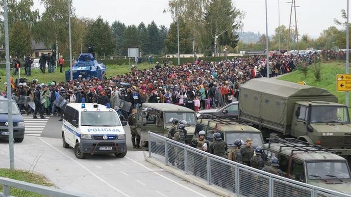 Nápor na slovinskou hranici.