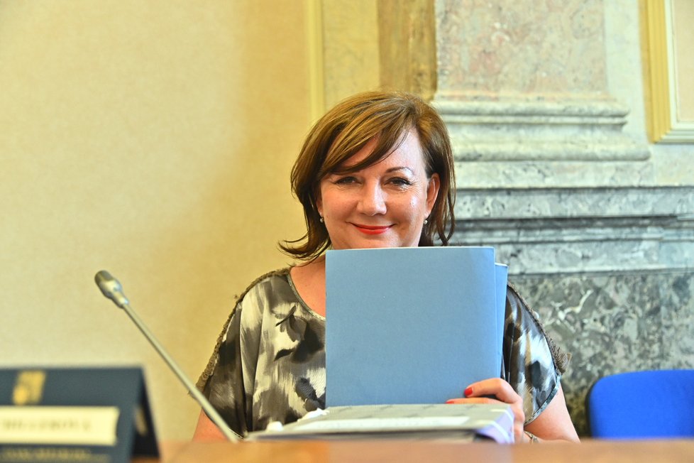 Vicepremiérka a ministryně financí Alena Schillerová (za ANO) na jednání vlády