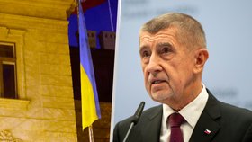 Premiér Andrej Babiš (ANO) nechal vyvěsit vlajku Ukrajiny.