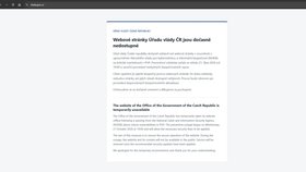 Úřad vlády ČR odstavil webové stránky (21. 10. 2026).