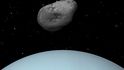 Uran a jeho malý měsíc Perdita.