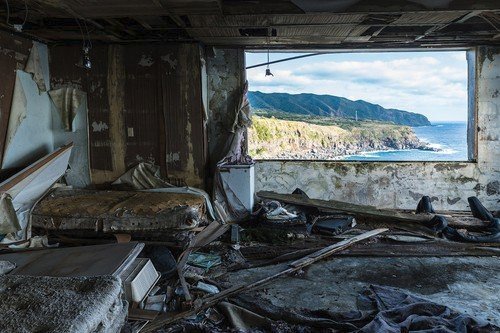 Opuštěný hotel na japonském ostrově Hačidžódžima