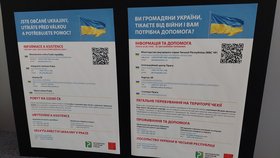 Informační leták pro pomoc uprchlíků z Ukrajiny, který připravil pražský magistrát.