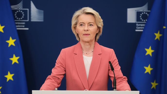 Šéfka Evropské komise Ursula von der Leyenová. Šéfka Evropské komise Ursula von der Leyenová.