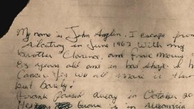 Dopis autora, který tvrdí, že je John Anglin.