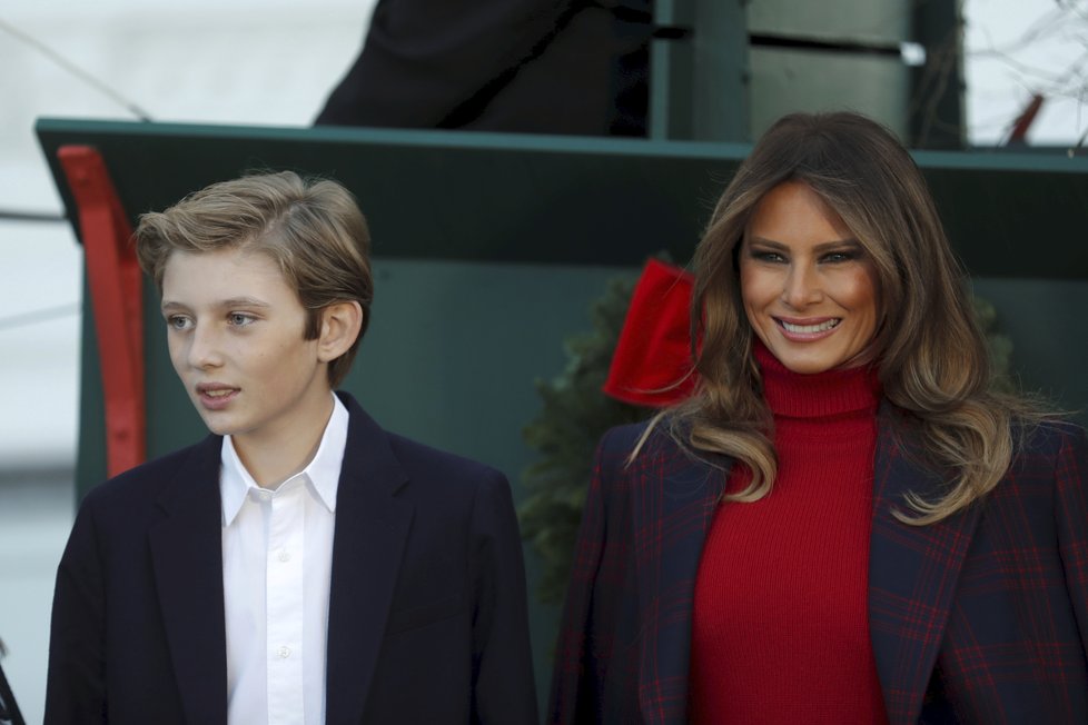 Barron Trump s matkou, první dámou Melanií Trumpovou