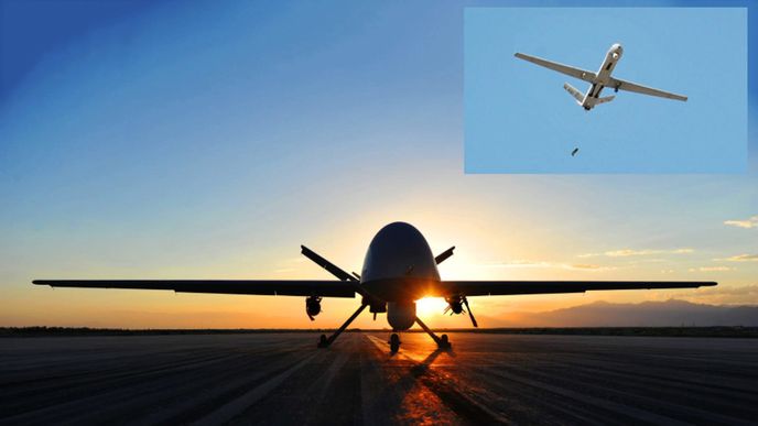 Americké bojové drony testují použití chytrých pum