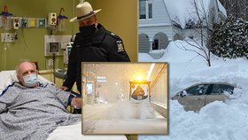 Sněhová bouře v USA: Kevin Kresen byl uvězněn 10 hodin v zasypaném autě.