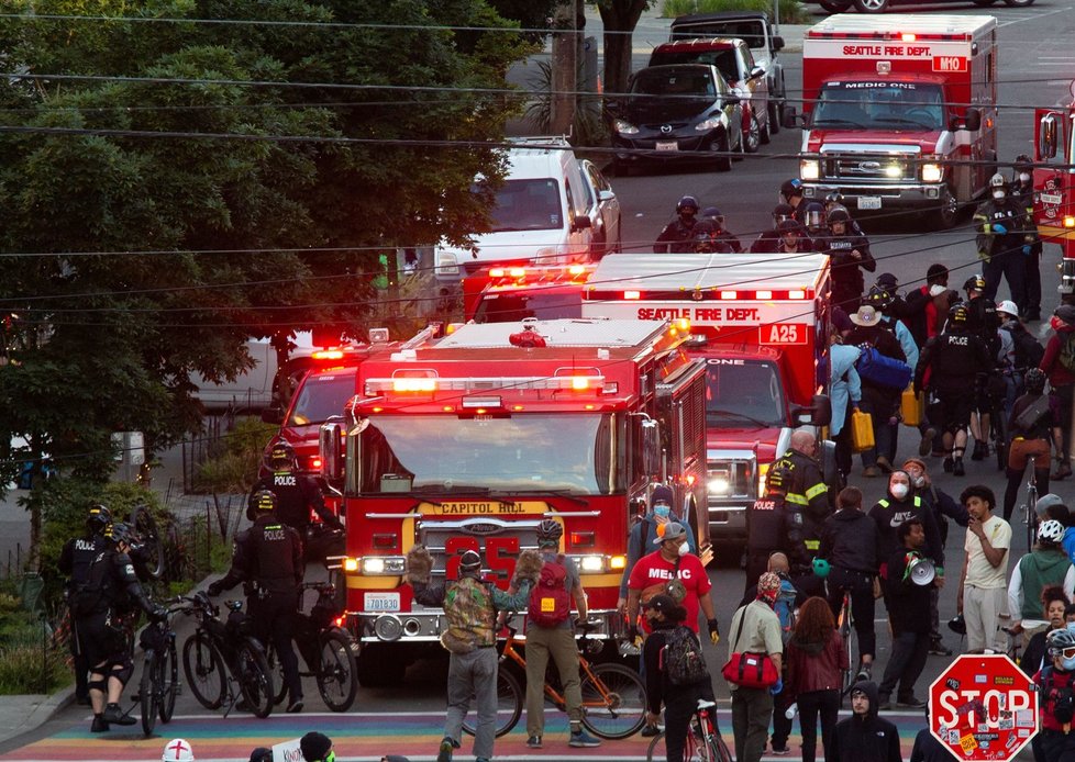 V Minneapolis nadále pokračují protesty kvůli zabití George Floyda, (8.06.2020).