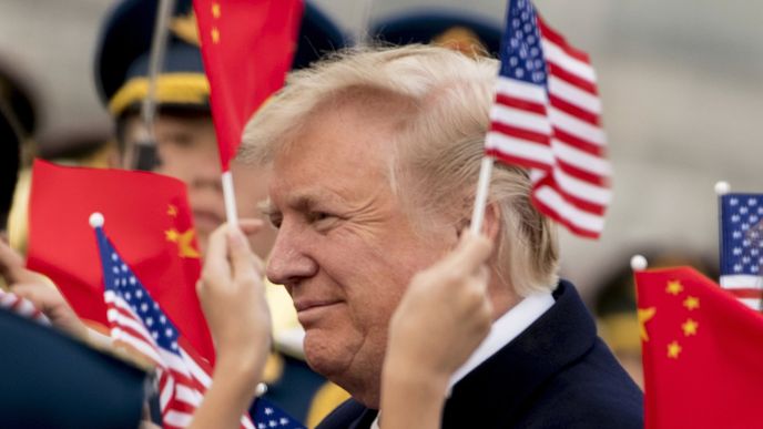 Prezident Trump na návštěvě Číny v roce 2017.