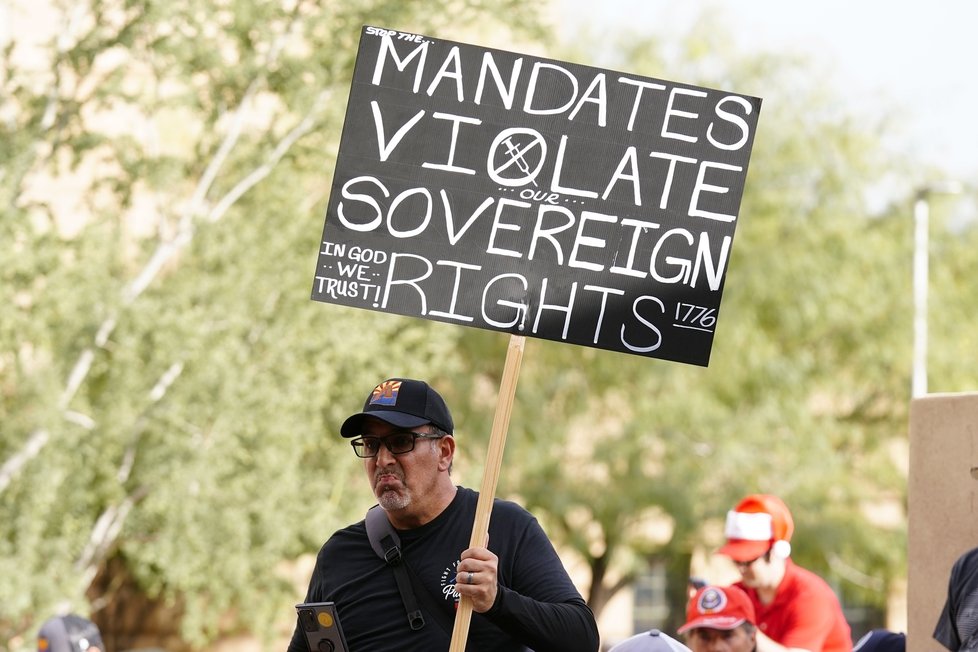 Protesty proti povinnému očkování v USA. Protesty proti povinnému očkování v USA.