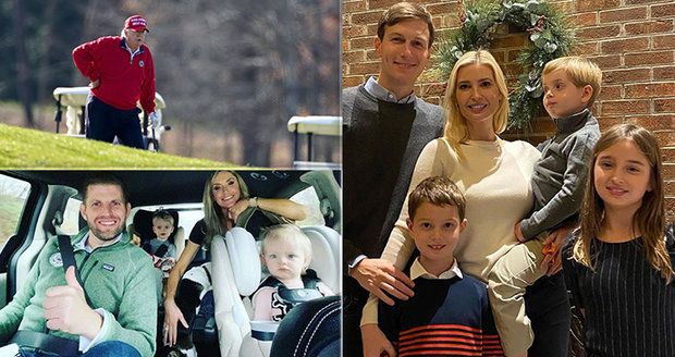Den díkuvzdání u Trumpů: Prezident na golfu, Ivanka s rodinou a Donald mladší se pustil do Bidena