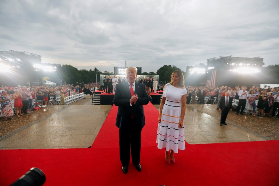Prezident Donald Trump s manželkou Melanií na oslavách Dne nezávislosti