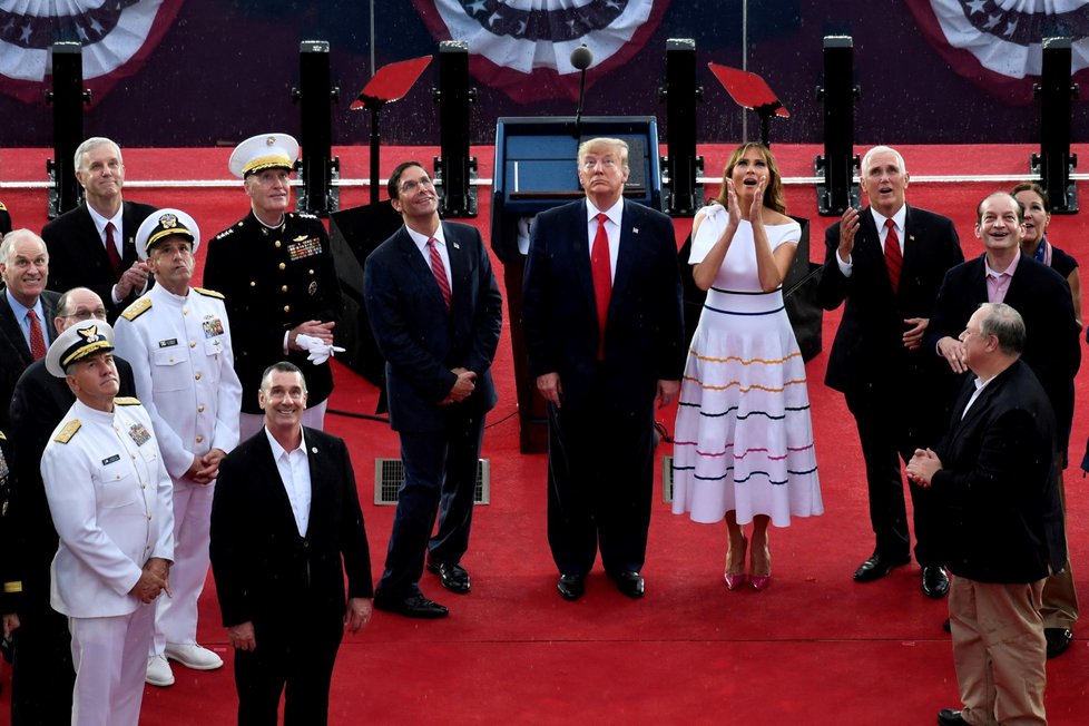 Prezident Donald Trump s manželkou Melanií na oslavách Dne nezávislosti.