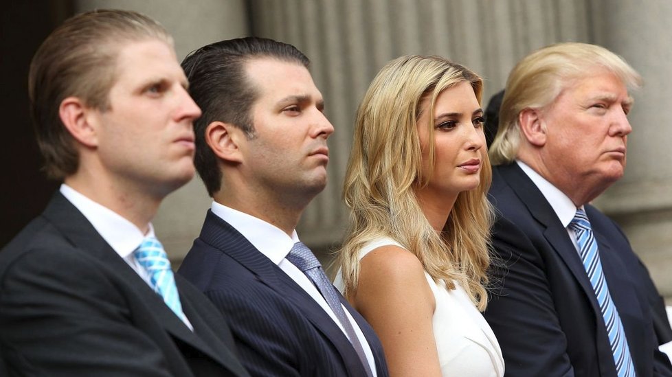 Prezident Donald Trump spoléhá hlavně na svoje děti: Ivanku, Donalda mladšího a Erica.