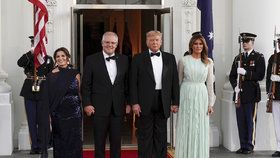 Prezident USA Donald Trump s manželkou Melanií hostil australského premiéra s manželkou Jenny.