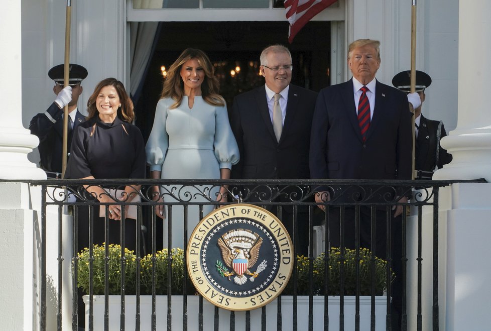 Prezident USA Donald Trump s manželkou Melanií hostil australského premiéra s manželkou Jenny.