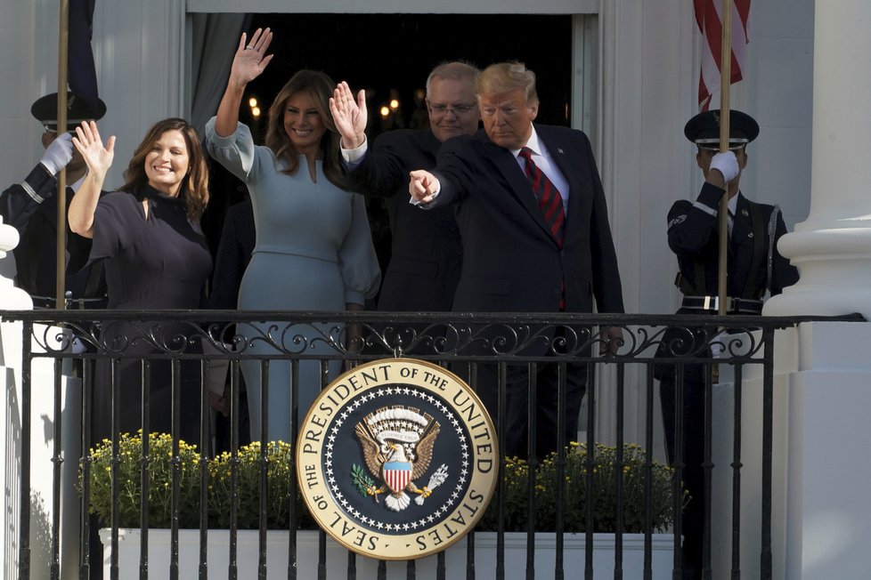 Prezident USA Donald Trump s manželkou Melanií hostil australského premiéra s manželkou Jenny.