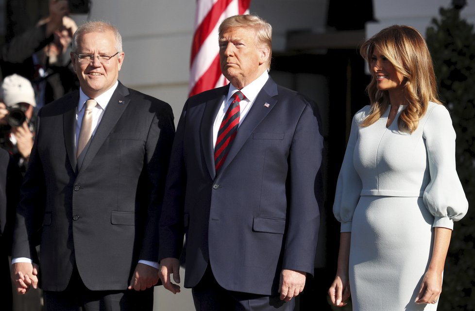 Prezident USA Donald Trump s manželkou Melanií hostili australského premiéra s manželkou Jenny.