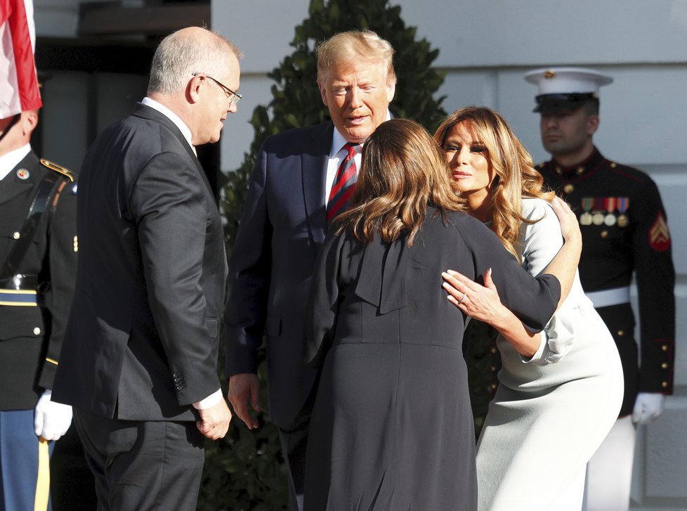 Prezident USA Donald Trump s manželkou Melanií hostil australského premiéra s manželkou Jenny.