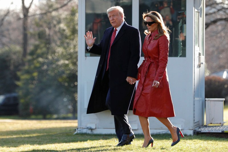 Prezident USA Donald Trump s manželkou Melanií.