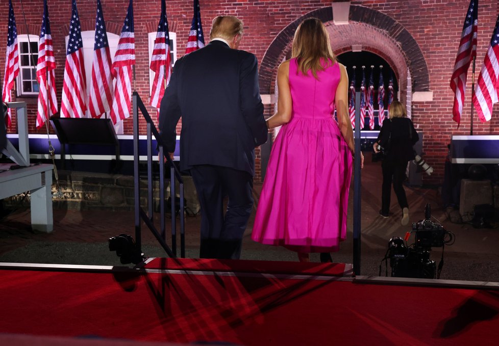 Prezident USA Donald Trump s manželkou Melanií na sjezdu republikánů v srpnu 2020