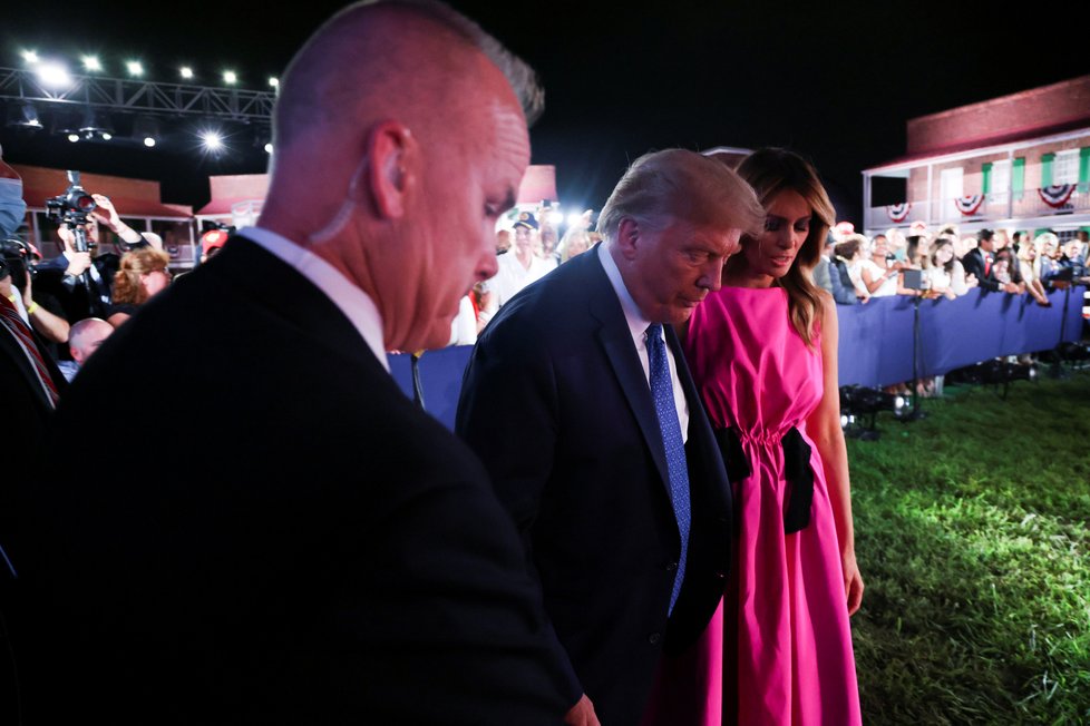 Prezident USA Donald Trump s manželkou Melanií na sjezdu republikánů v srpnu 2020.