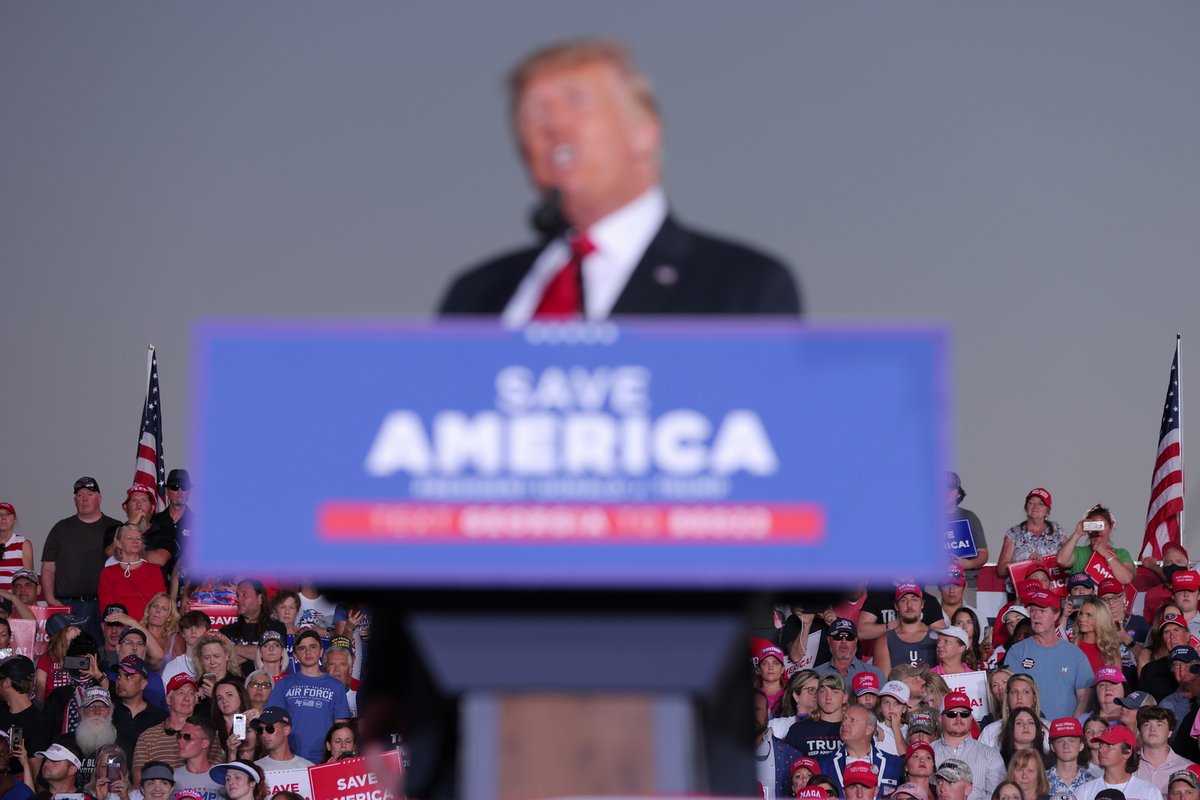 Exprezident USA Donald Trump vystoupil na mítinku v Georgii, (26.09.2021).