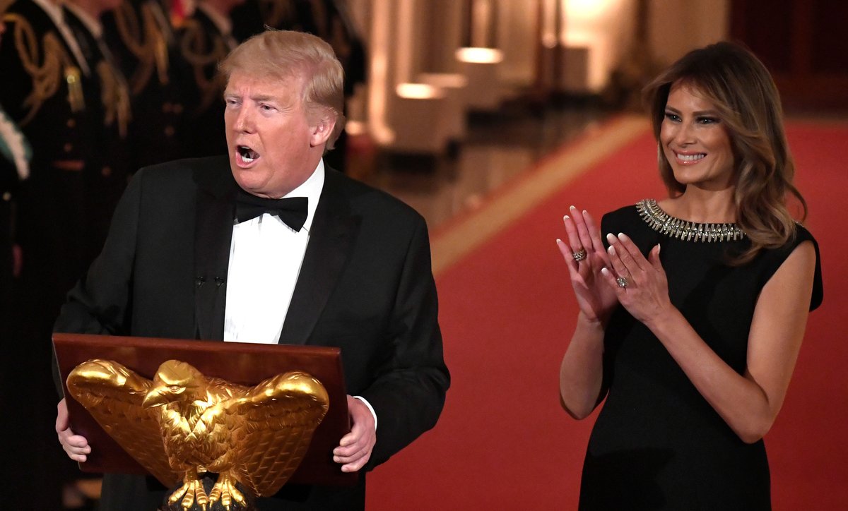 Prezident USA Donald Trump s manželkou Melanií.