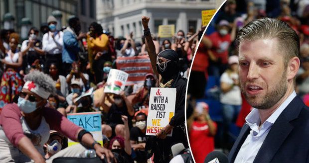 „Zvířata, co zabírají naše města, vypalují kostely,“ Trumpův syn se tvrdě obul do demonstrantů