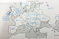 Místo Česka USA, Austrálie v Polsku, tady někde Irsko, zbytek Borat! Tak Američané určovali slepou mapu Evropy