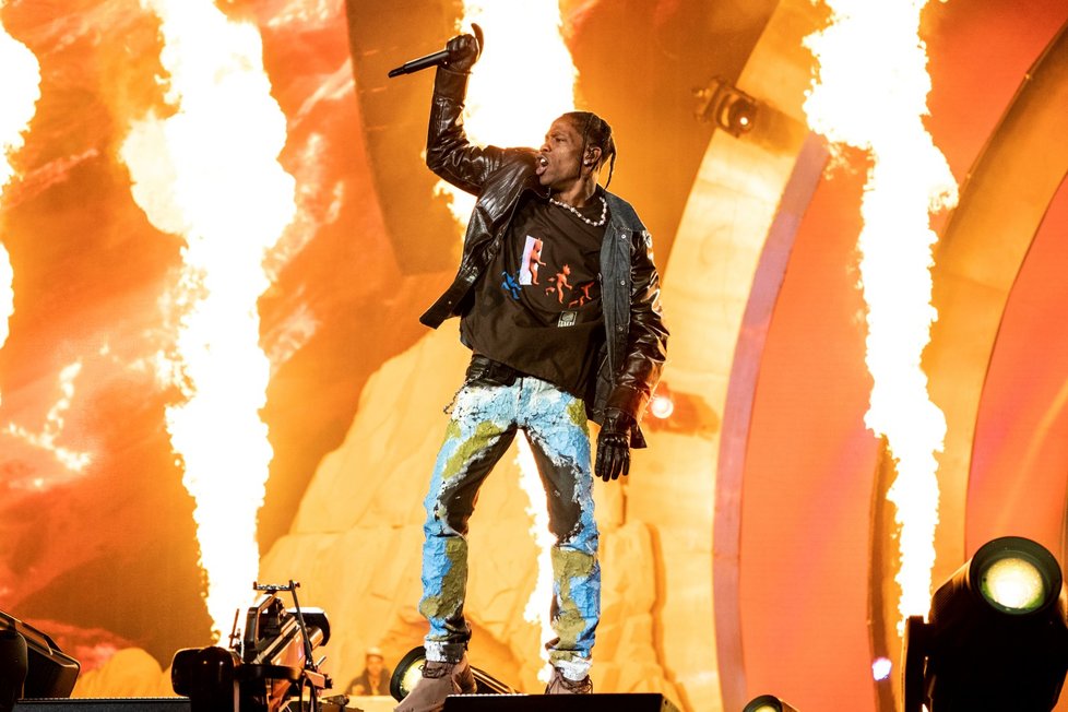 Travis Scott na hudebním festivalu v Houstonu