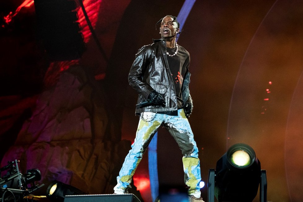 Travis Scott na hudebním festivalu v Houstonu.